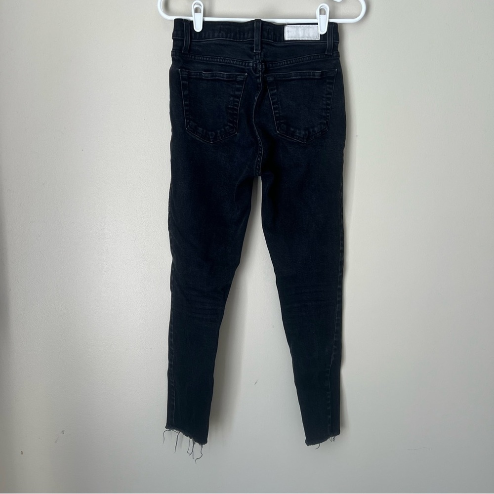 Re/Done Originals Faded Black High Rise Ankle Crop Jeans Size 27 - Picture 6 of 9